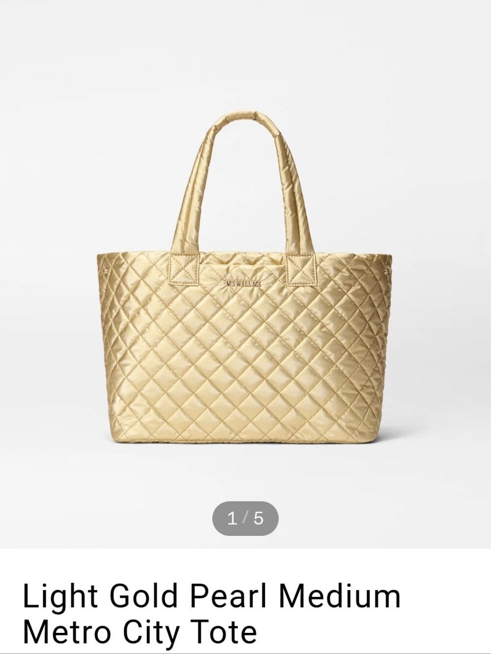 MZW LIGHT GOLD PEARL MEDUIM METRO CITY TOTE